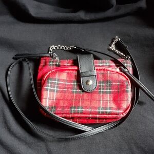 Red Plaid Crossbody Bag